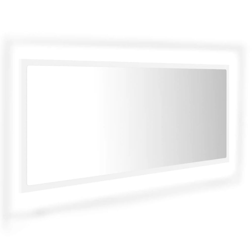Vidaxl Kúpeľňové LED zrkadlo biele 100x8,5x37 cm akryl